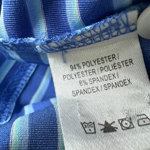 Trump National Los Angeles Polo Shirt Men’s Large Blue Striped Golf F&G Tech - Picture 7 of 10